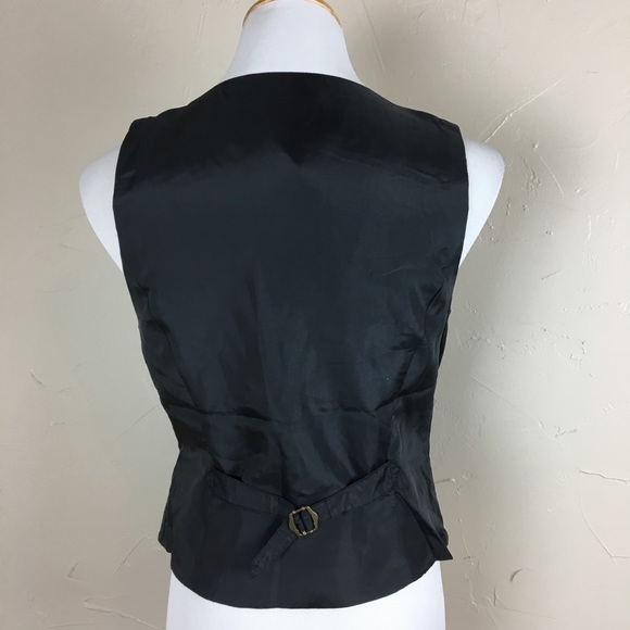 New York & Company black velvet 3 button vest - Picture 4 of 8
